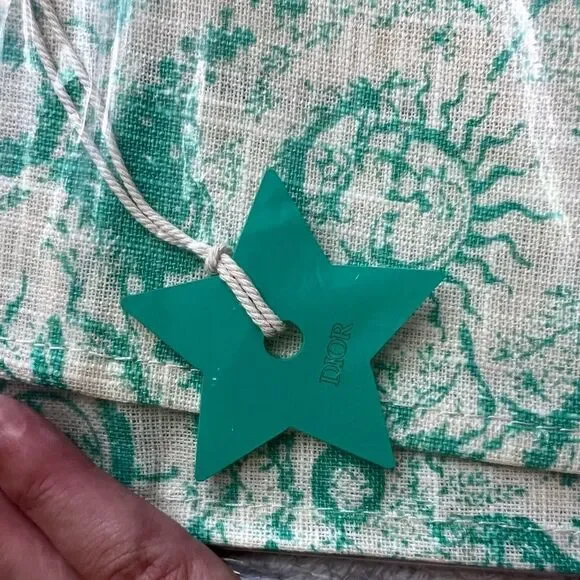 CHRISTIAN DIOR Canvas Dioriviera Toile de Jouy Soleil Tote Aquamarina